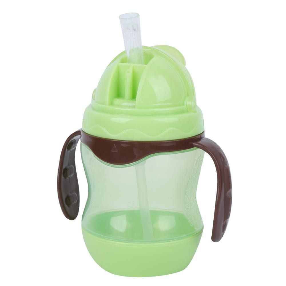 Baby Bottle Non-Spill Cup Sippy with Straw for Children Kids Baby Toddler Learning Drink Water Feeding Cup Handle Water Bottle
