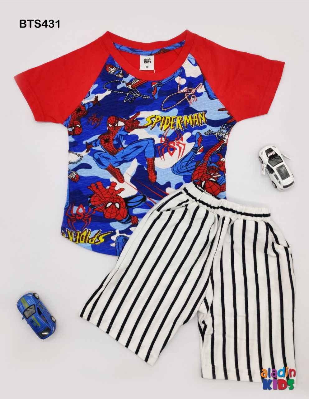 Maroon All Over Print T-Shirt & Pant Set  SPIDERMAN Raglan Sleeve (BTS 431)
