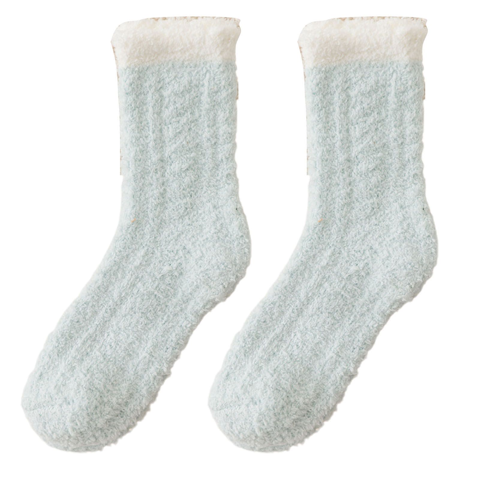 1 Pair Winter Stocking Coral Fleece Thicken Plush Warm Long Socks for Home
