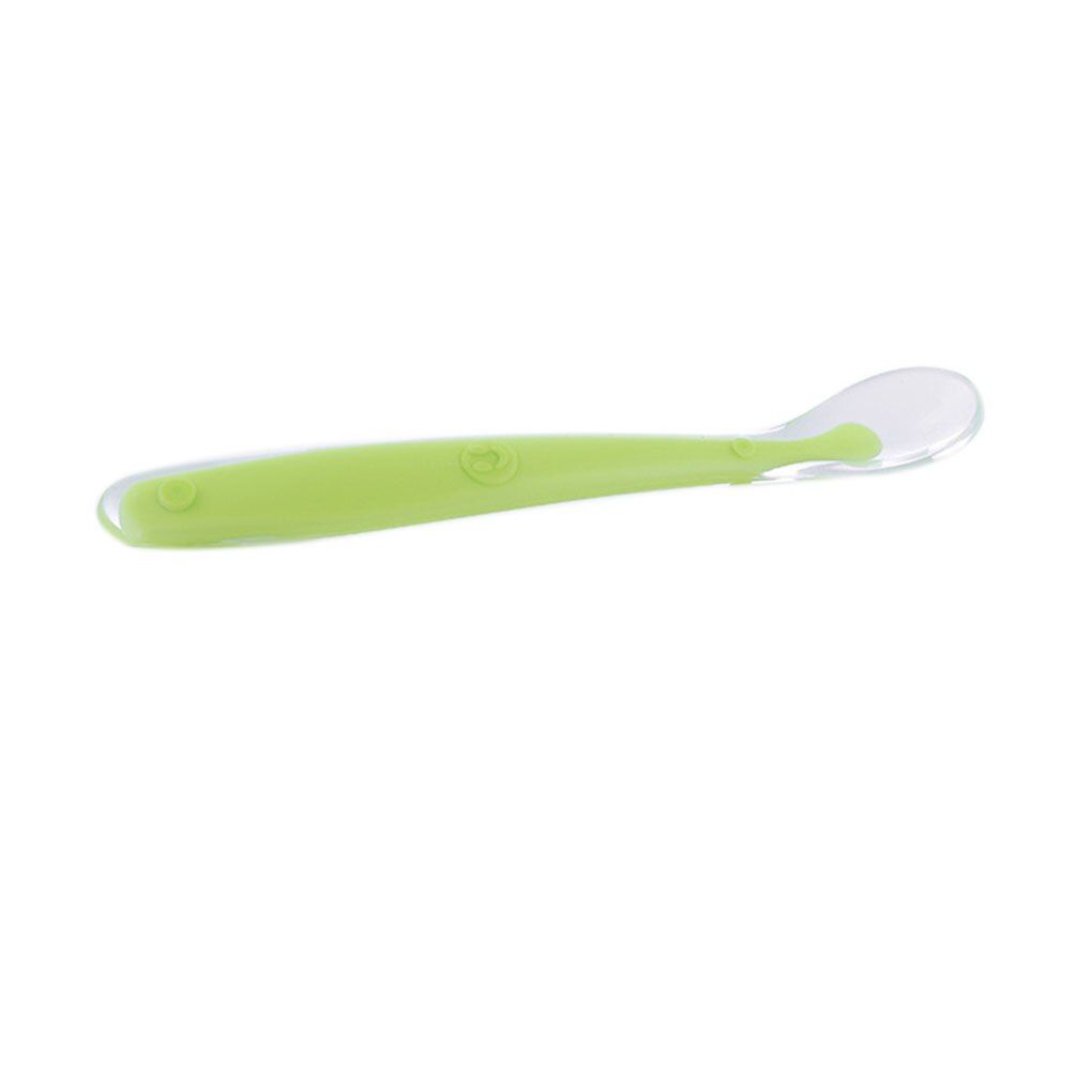 Baby Soft Silicone Spoon Candy Color Temperature Sensing Spoon Children Food Baby Feeding Dishes Feeder Appliance