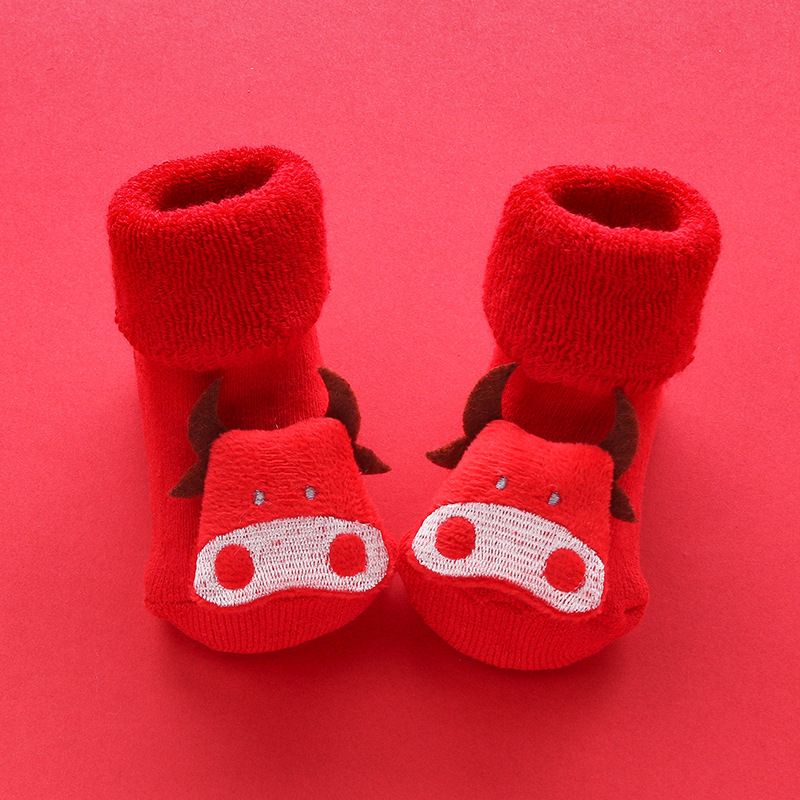 Christmas Cartoon Baby Socks Snow Man Elk Newborn Winter Soft Warm Non-Slip Kids Floor Socks