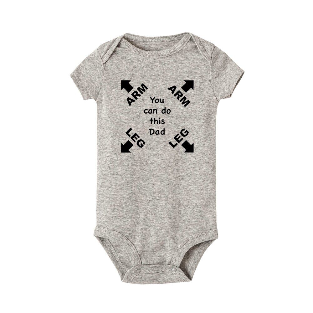You Can Do This Dad Baby Summer Short Sleeve Rompers Cute Letter Printed Boys Girls Casual Playsuit Fashion Jumpsuit  Onesie