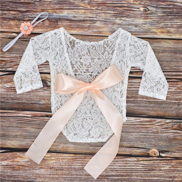 2020 New Newborn Photography Props Baby Lace Romper Headband Fotografia Princess Costumes Clothes For Infantil Girls Accessories