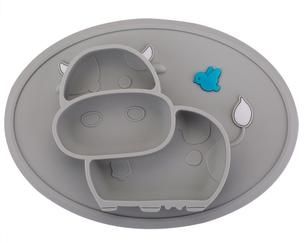 Qshare Baby Silicone Plate Tableware Children Food Feeding Container Placemat Infant Dishes Suction Bowl