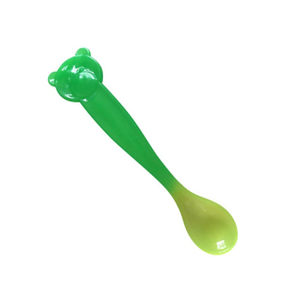 15X3.5cm 1Pc Safety PP Temperature Sensing Spoon Baby Flatware Kids Tableware
