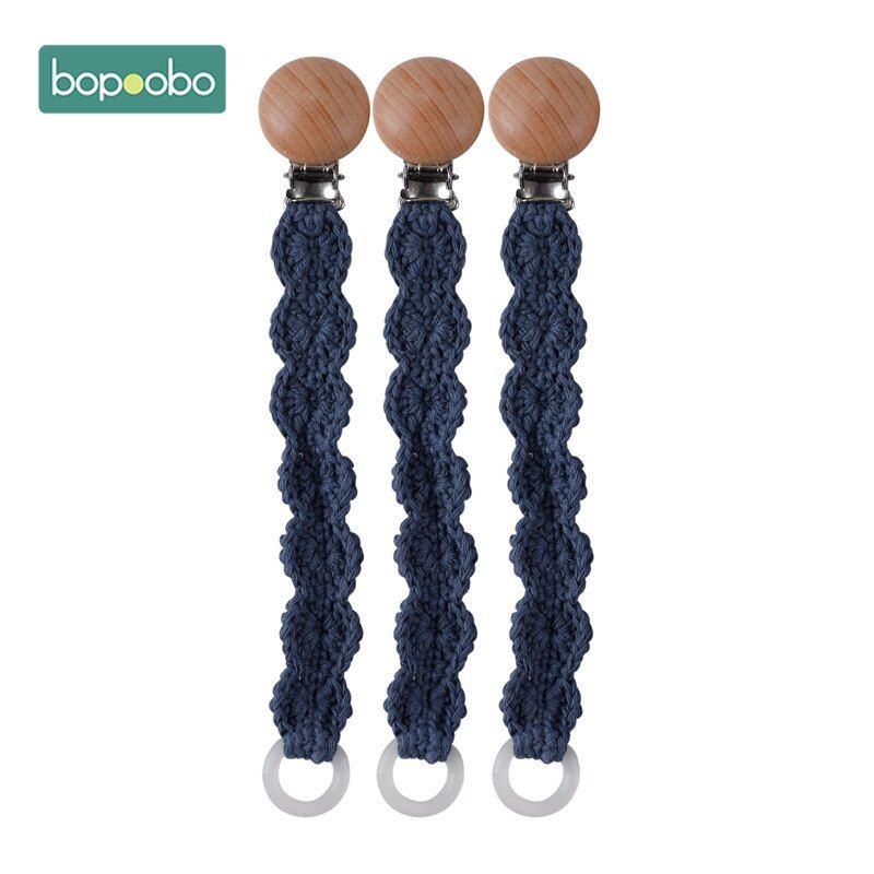 Bopoobo 1pc Baby Crochet Pacifier Chain Lace Cloth Plush Animal Toys Soother Nipples Holder Newborn Toy Feeding Accessories  Toy