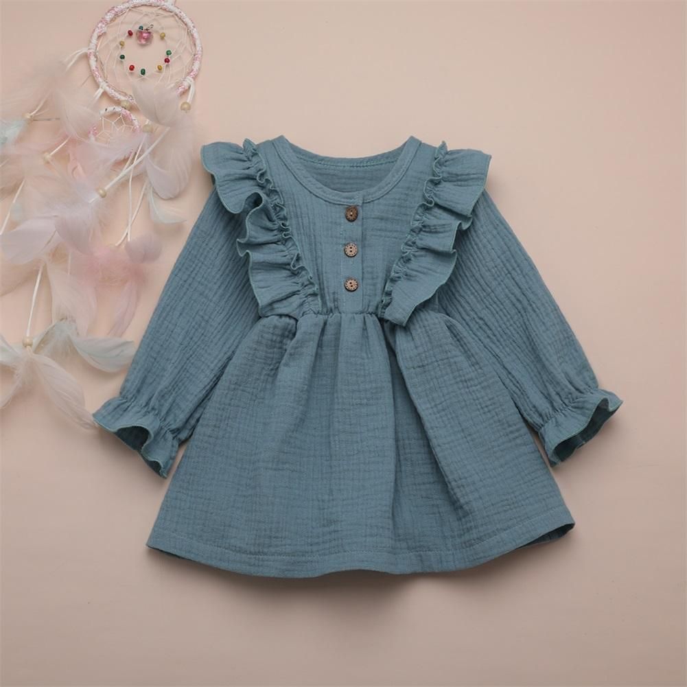 Toddler Kids Baby Girl Cotton Linen Party Casual Dress Clothes Set Sundress