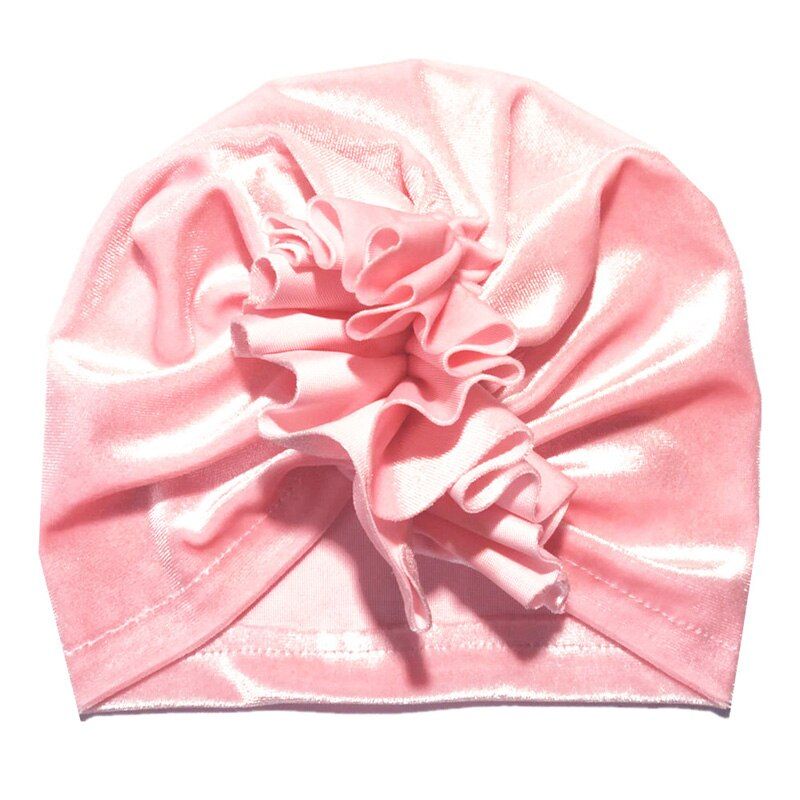 New Flower Baby Hat for Girls Princess Velvet Baby Beanie Elastic Toddler Baby Turban Hats Infant Girl Cap 20 Colors