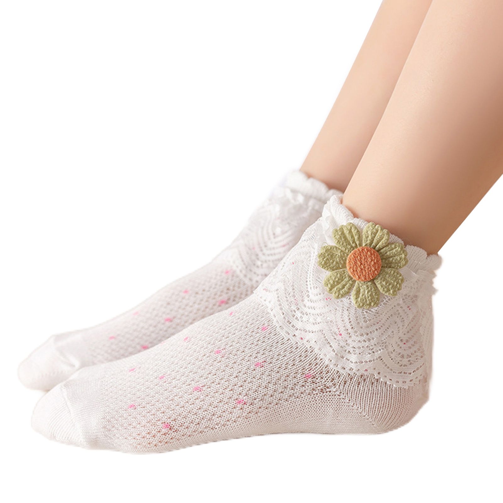 Baby Socks Breathable Lovely Baby Socks with Flower Ornament