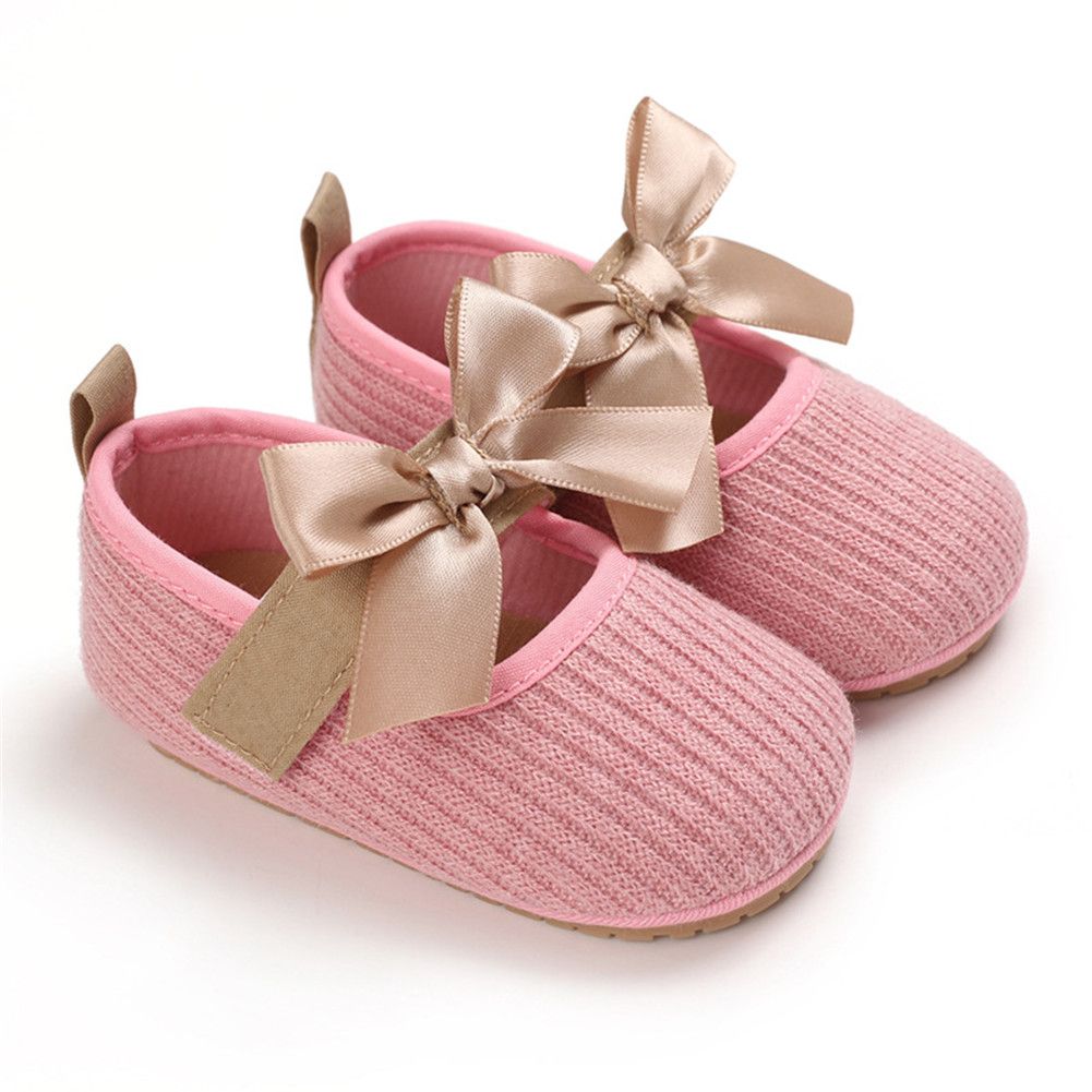 Yfashion 1 Pair Of Baby Shoes Cotton Bowknot Princess oddler Shoes For 3-12 Months Babies color
