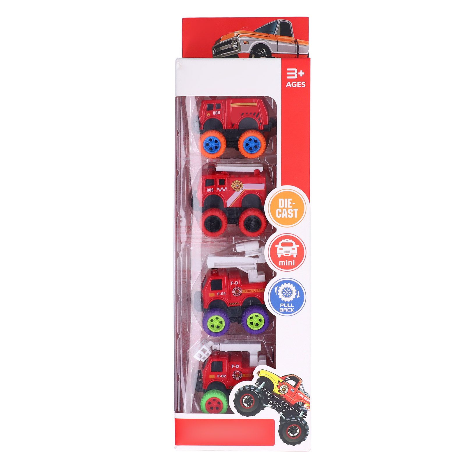 Alloy Fire Truck Vehicle Toy Kid Pull Back Car Model Boys Play Funny Toys