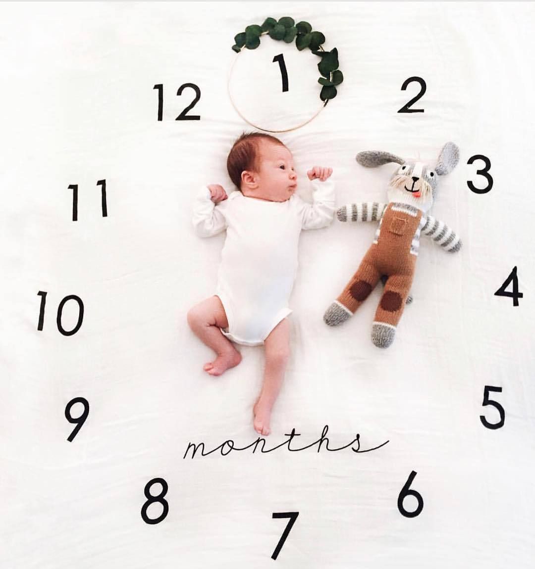 2019 Baby Bedding Clothing Newborn Baby Monthly 8Patterns Growth Milestone Blanket Photography Prop Background Cloth