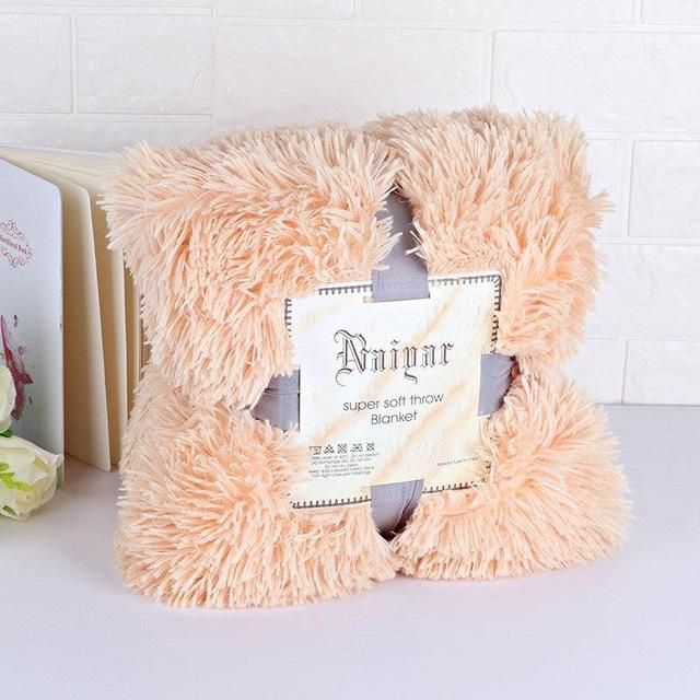 50Super Soft Long Shaggy Fuzzy Fur Faux Fur Warm Elegant Cozy With Fluffy Sherpa Throw Blanket winter blankets for beds