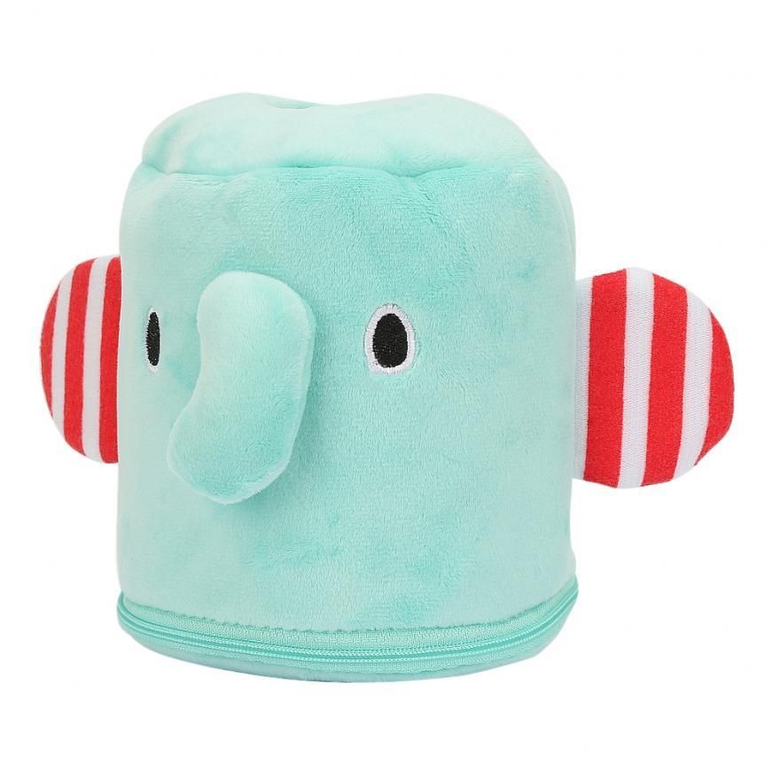 Portable Stroller Wipes Box Baby Infant Cartoon Elephant Plush issue Outdoor Cleaning Dispenser Holder