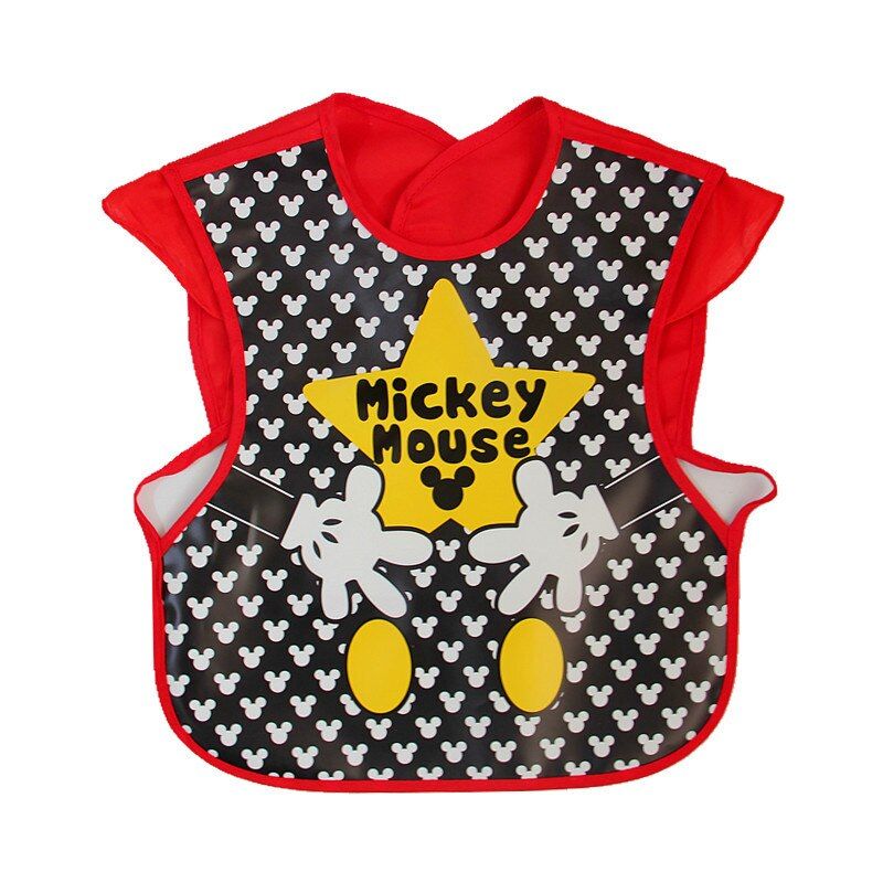 Disney Cute Baby Adjustable Bibs EVA Waterproof sleeveless Lunch Feeding Bibs Baby Cartoon Feeding Cloth Children Baby Apron