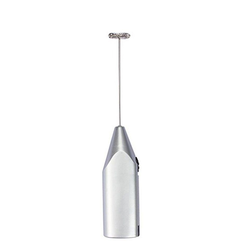 Mini Electric Coffee Blender Handheld Eggbeater  Stainless Steel Bubble Milk Drink Stir Bar Kitchen Cooking Tools silver