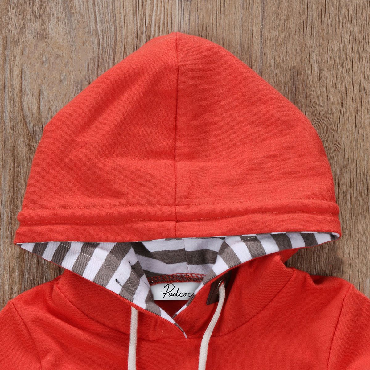 2 Pcs Newborn Infant Baby Boys Clothes Long Sleeve Large Pocket Stripe Hooded T-shirt Tops Striped Pants Outfit Set