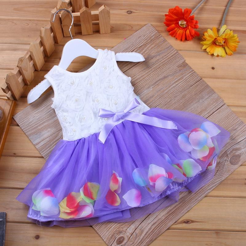 Summer Girl Baby Princess Petal Pearl Mesh Yarn Sleeveless Butterfly Knot Small Code Dress Baby Girl Clothes Kids Fortnite Toddler Skirt Shorts  Panda Spiderman