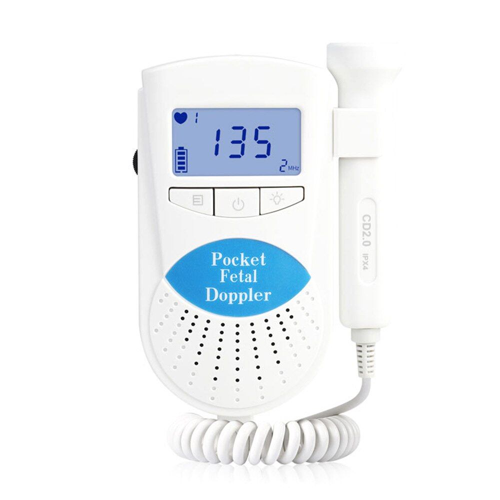 Ultrasound Doppler Fetal Heart Rate Monitor Potable Baby Heart Detector No Radiation Household Fetal Tester For Pregnant Women