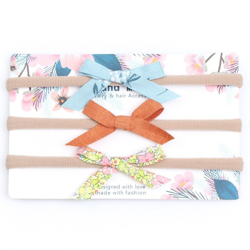 3pcs/lot Cute Bow Baby Headband for Girl Nylon Head Bands Turban Newborn Headbands Hairbands Headwear Kids Baby Hair Accessories