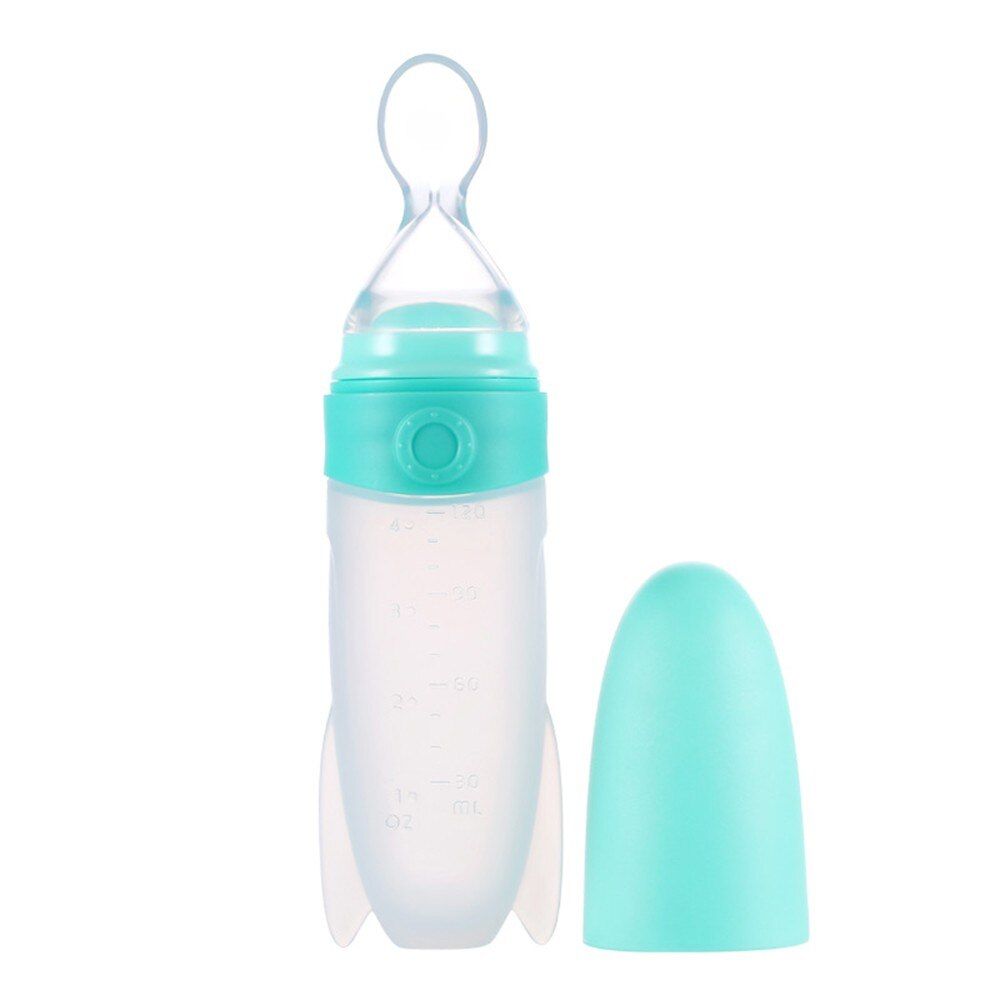 Mambobaby Baby Squeezing Feeding Bottle Silicone Baby Spoon BPA Free Infant Healthy Feeder for Newborn Squeeze Feeding Spoon