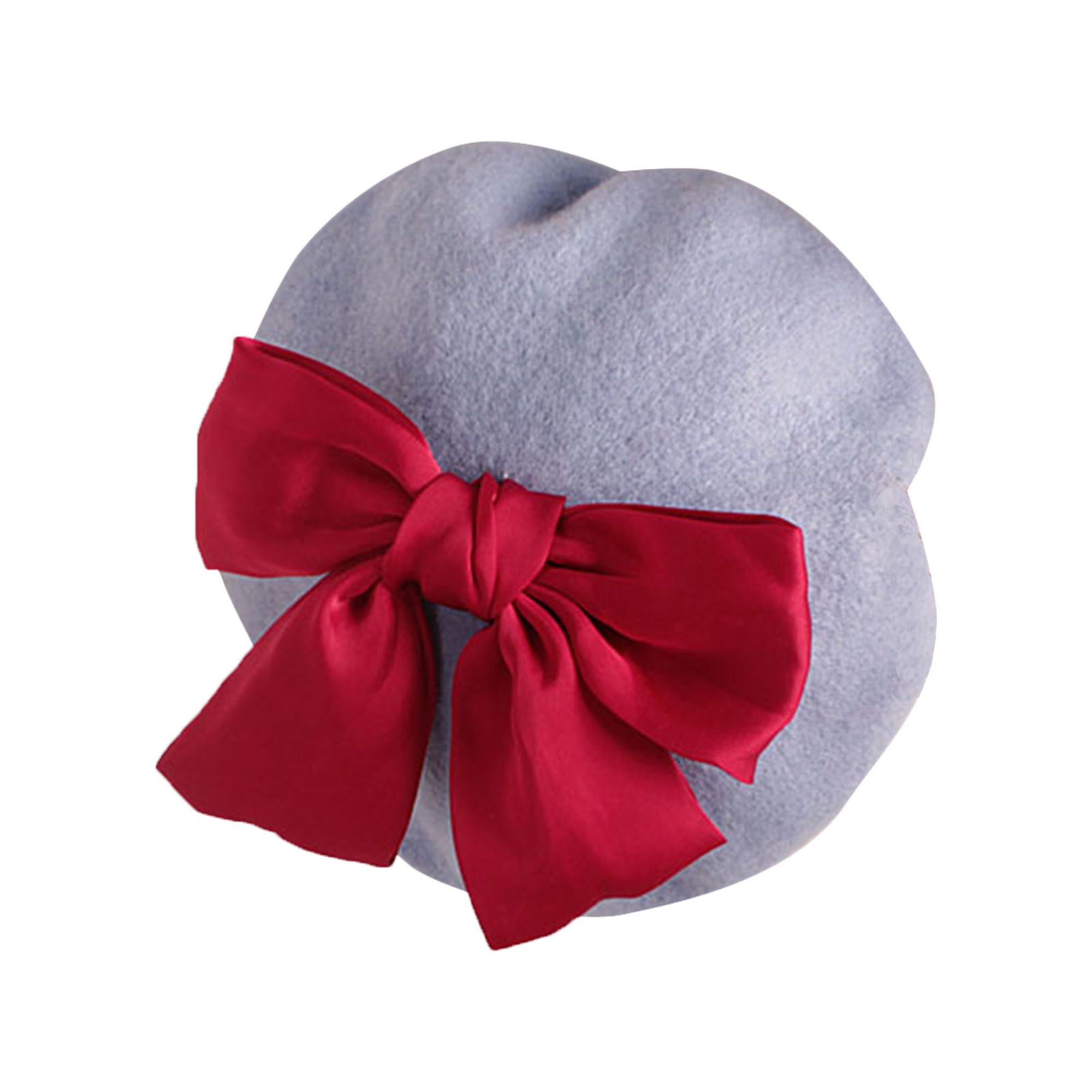 2020 Toddler Girls Beret Hat, French Style Winter Warm Knit Hat with Cute Ribbon Bowknot