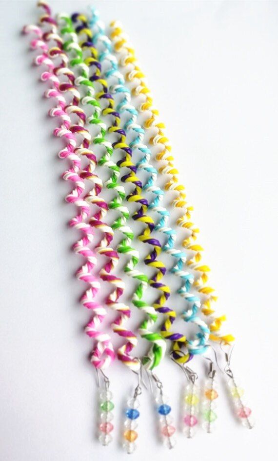 6pcs/Cute Girls Hair band Crystal Long Elastic Hair Bands Headwear lot Rainbow Color Headband  Hair Accessories