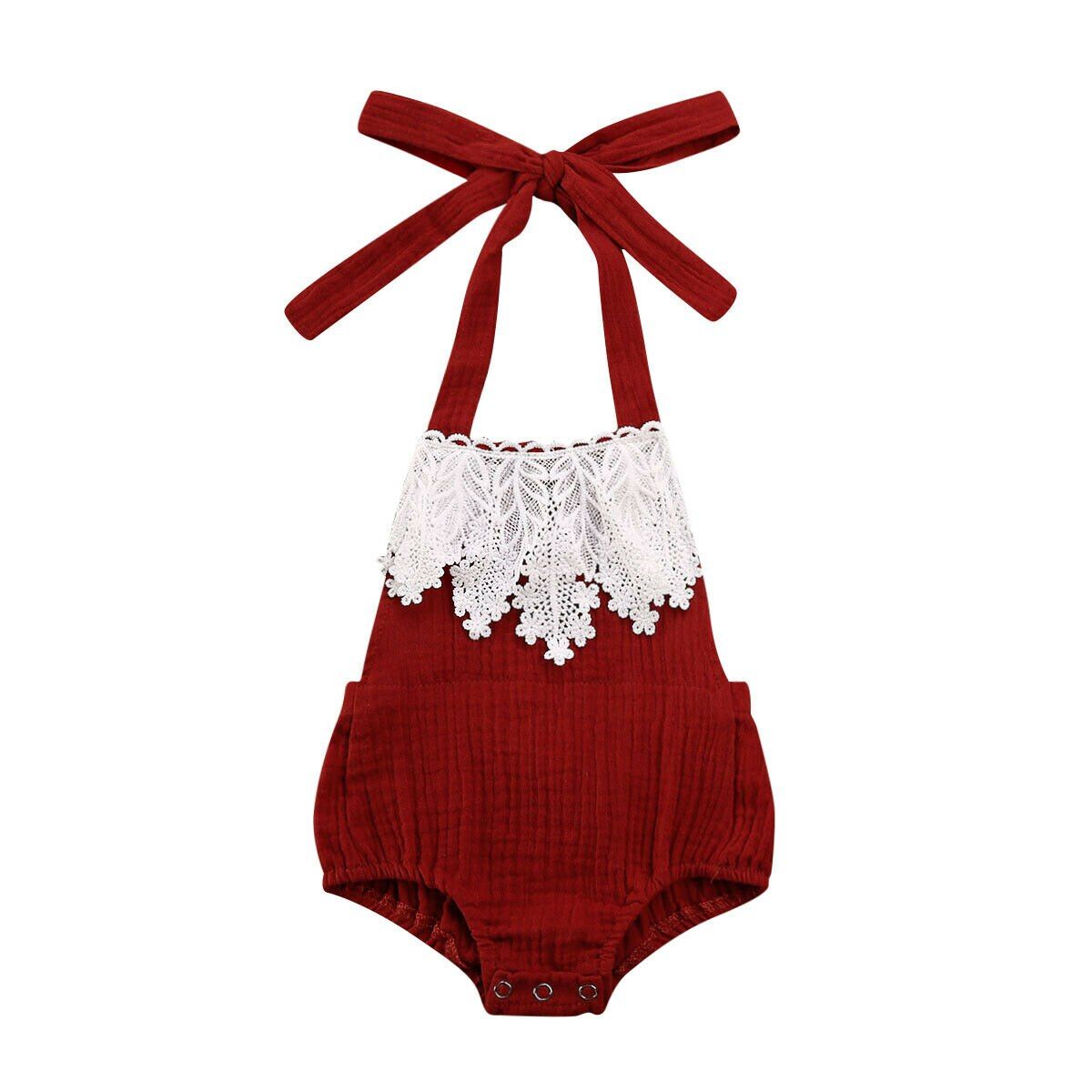 Emmababy Fashion Newborn Infant Toddler Baby Girls Lace Bodysuit Romper Backless Jumpsuit Sunsuit Clothes 0-18M