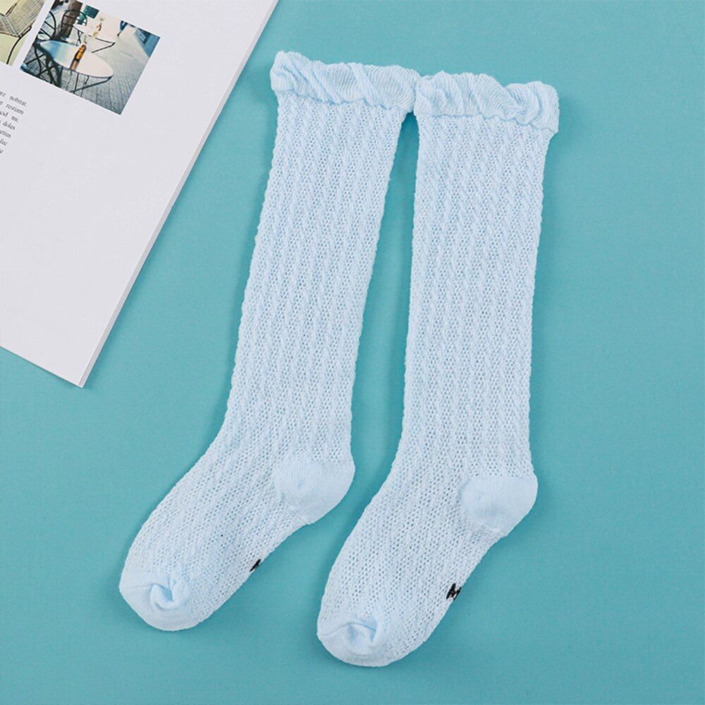 Girl Socks 0-3Year Toddler  Cotton Mesh Breathable Socks Newborn Infant  Boy Pure cotton Summer High knee Socks