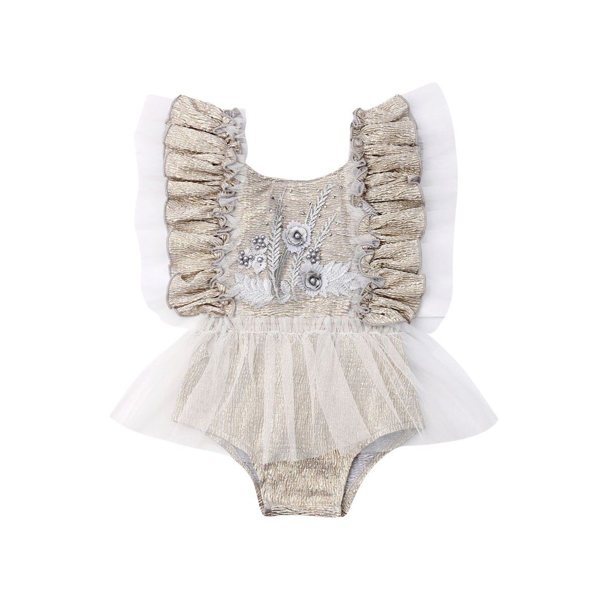 Baby Girls Bodysuits Hot Summer New Baby Girls Clothes Floral Casual Sleeveless Lace Bodysuit Jumpsuit Newborn Infant Clothing