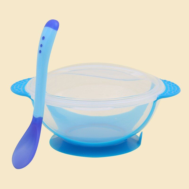 Baby Bowl Set Anti Skid Baby Feeding Tableware Cute  Baby Spoon Tableware Set Training Dishes Set Baby Learing Tableweare