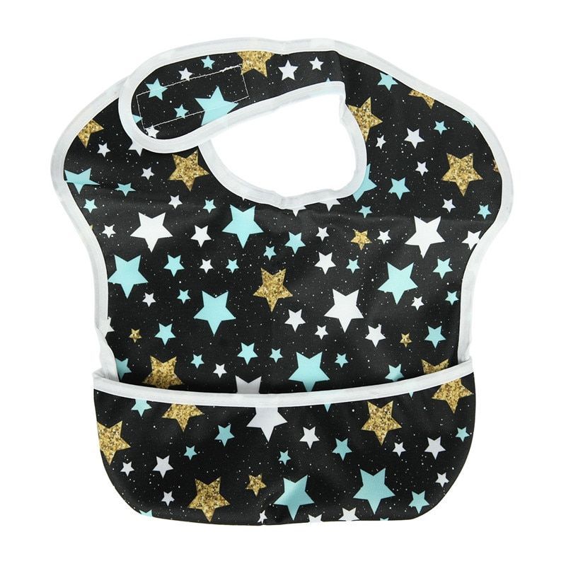 [Sigzagor]1 Baby Bib Feeding Waterproof With Pocket 6 to 24 months