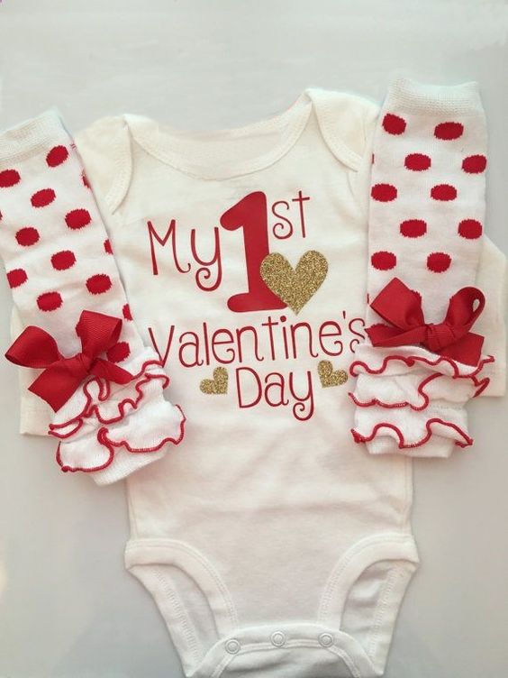 2020 0-24M Cute Newborn Baby Girl Valentine's Day Bodysuit+Leg Warmers 3pcs Cotton Outfits Clothes