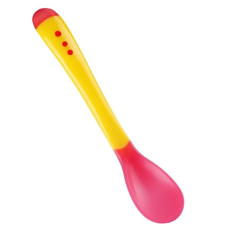3 Colors Temperature Sensing Spoon Kids Silicone Spoon Feeding Baby Spoons Toddler Flatware TSLM2