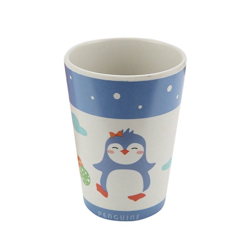 Children's Water Cup Baby Environmental Protection Bamboo Fiber Cups Kids Non-slip Lovely Cartoon Print Mug