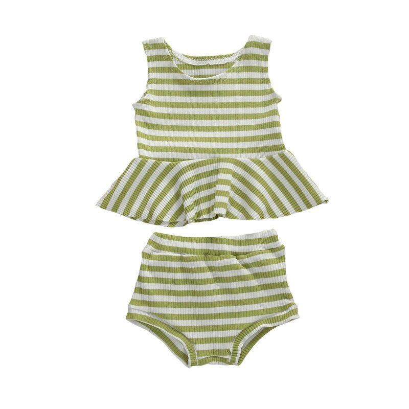 Summer Infant Clothing Sets for Newborn Baby Boys Girls Infant Fashion Casual Clothes Suit Knitted Striped T-shirt+Shorts Suit