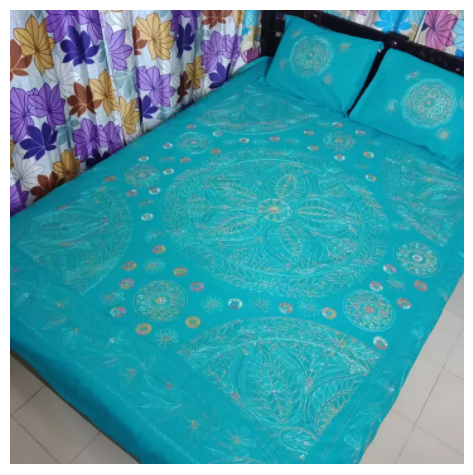Exclusive Hand Made Cotton Nakshi Bed Sheet - Multi Color