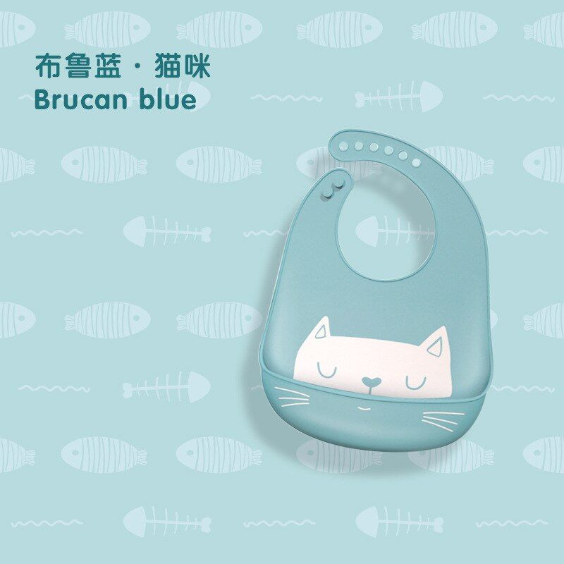 Fashion Silicone baby eating bib children Adjustable large Boy girl saliva pocket super soft Waterproof Bibs Burp Cloths Feeding