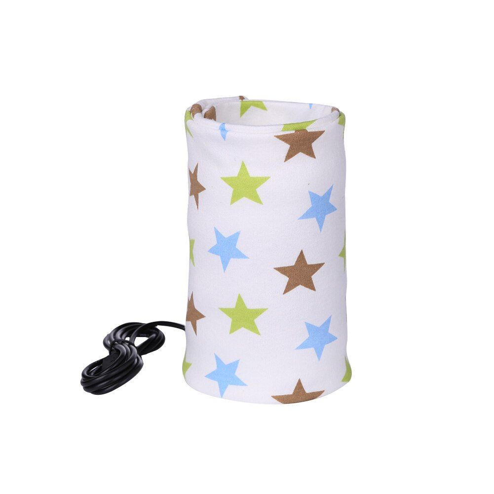 USB Milk Warmer Insulated Bag Portable Travel Cotton Printed Cup Warmer Baby Nursing Bottle Cover Warmer Heater Bag