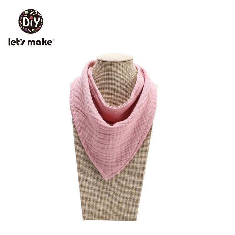 Let's Make Baby Bibs Cotton Accessories Newborn Wholesale 1pc Solid Color Snap Button Soft Triangle Towel Feeding Drool Bibs