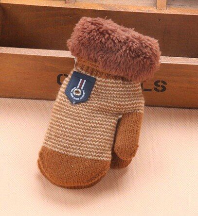 0-3 Years Baby Boys Girls Winter Knitted Gloves Warm Rope Full Finger Mittens Gloves for Children Toddler Kids Accessories KF960