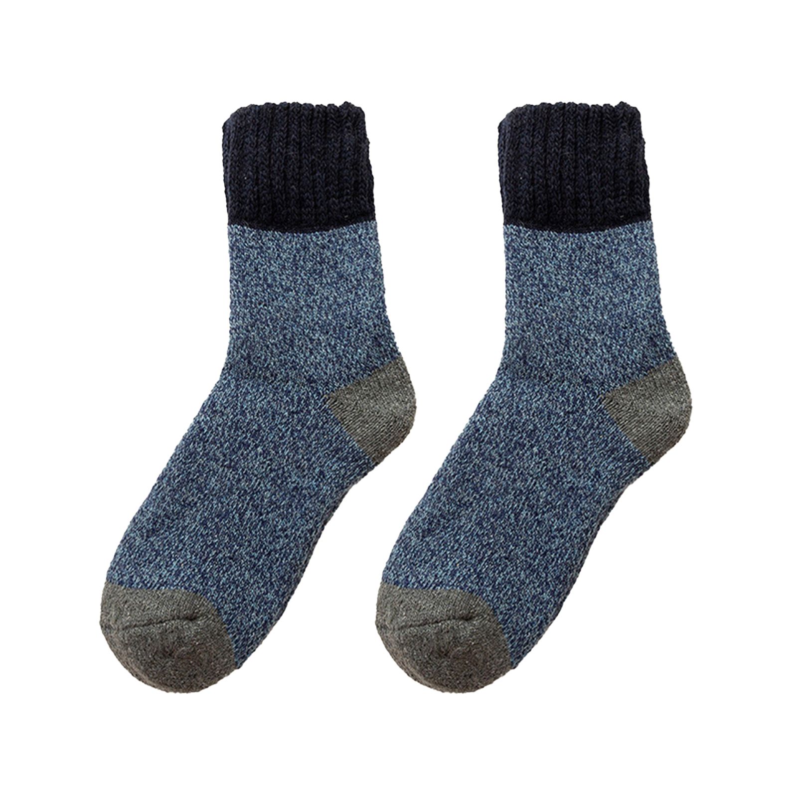 1 Pair Attractive Long Socks Heat Storage Multi-color Patchwork Solid Pattern Men Warm Socks for Daily Wear