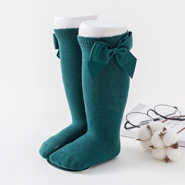 2019 New Bow Winter Socks Baby Girls Kdis Newborn Socks Knee High Long Tube Socks Sokken Infant Girls Knee Socks High Quality