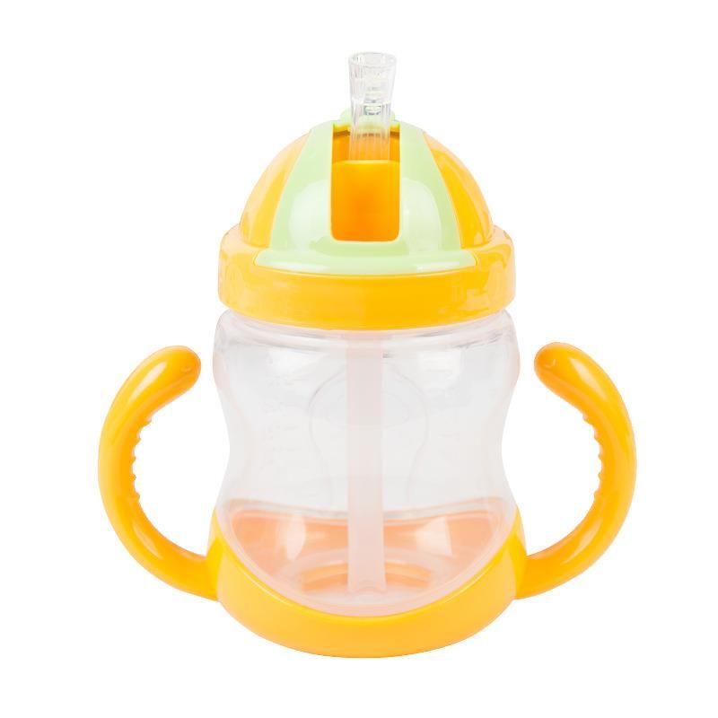【BestGO】280ml Baby Boy Girls Feeding Bottle With Handle Kids Cute Straw Cup Children Learn Feeding Drinking Water Training Cup