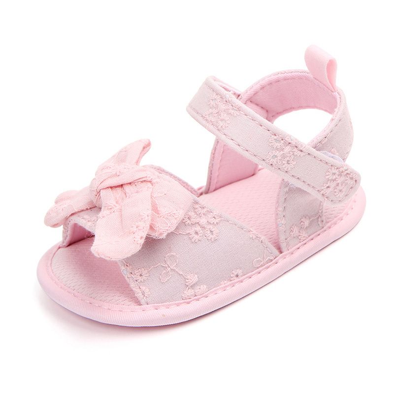Cute Bows Baby Shoes Summer Flower Kids Newborn Baby Girl Sandals Non Slip Soft Sole Infant Toddler Crib Shoes First Walkers