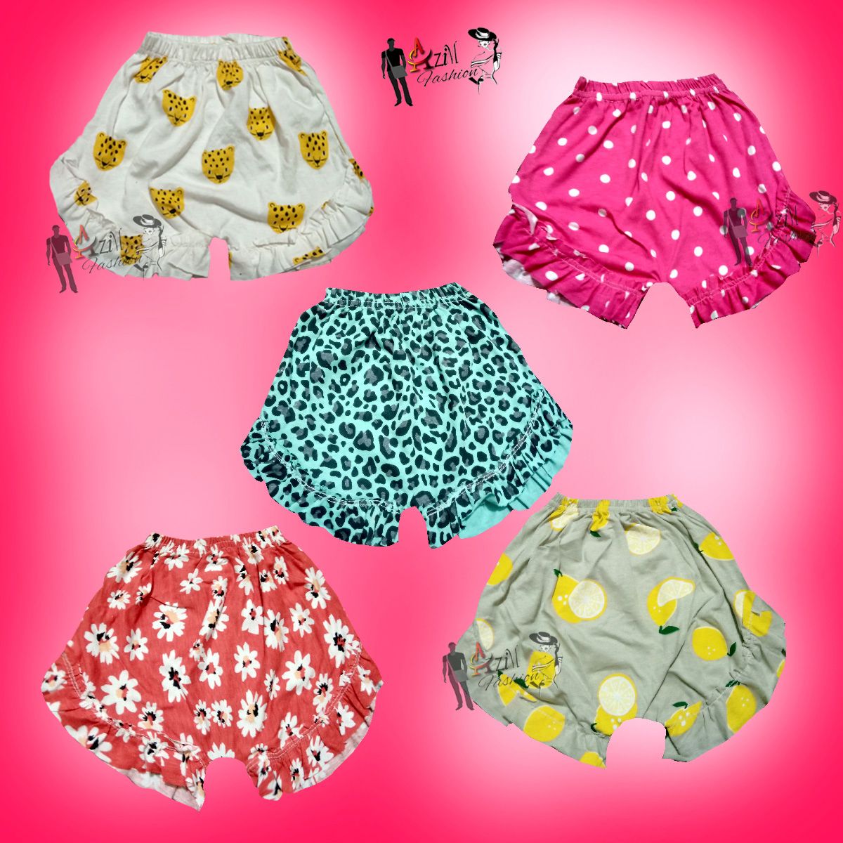 5 Pieces Multicolor Half Pant for girl by any color