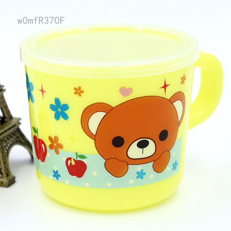 【ALLGOOD】New Cute Cartoon Toddler Child Plastic Drinking Cups Kids Cup Printing Reusable Drinking Cup Handle