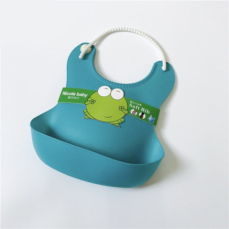 Baby Bibs Waterproof Lunch Bibs Boys Girls Infants Silicone Feeding Baby Saliva Towel Cartoon Soild Aprons Kids Baby Bibs