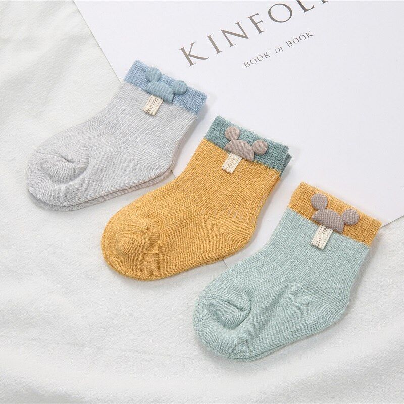 3 Pairs/Lot Girls Socks Boy Socks Cute Baby Cartoon Socks Newborn Cotton Socks Soft Infants Kids Socks Baby Clothes