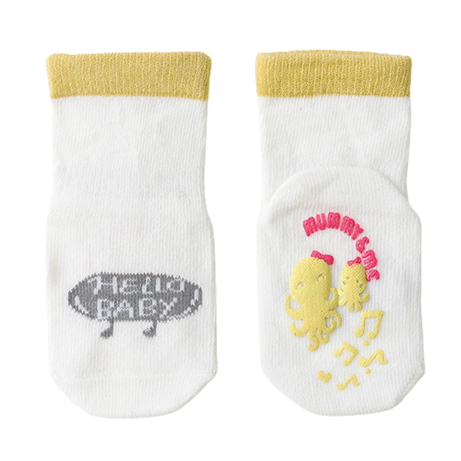 1 Pair Baby Socks Cartoon Pattern Anti-skid Breathable Baby Floor Socks for Household